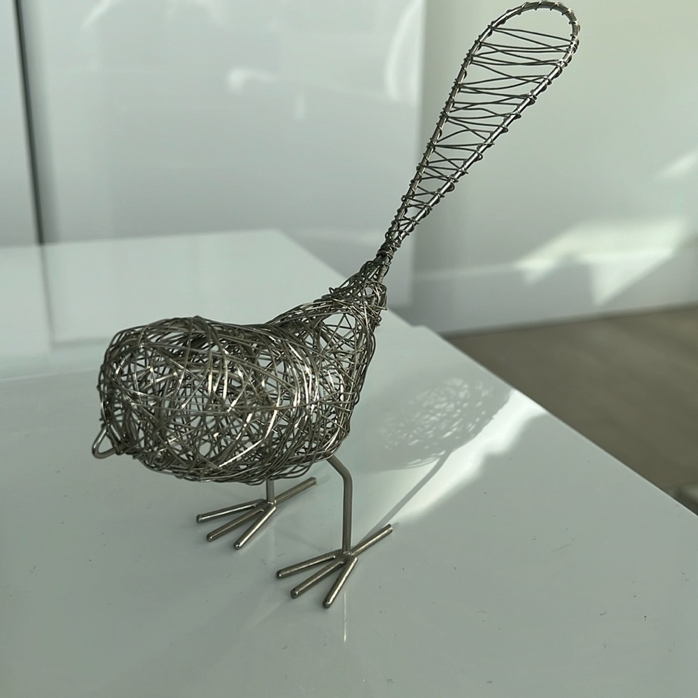 Weave Silver Bird Decor